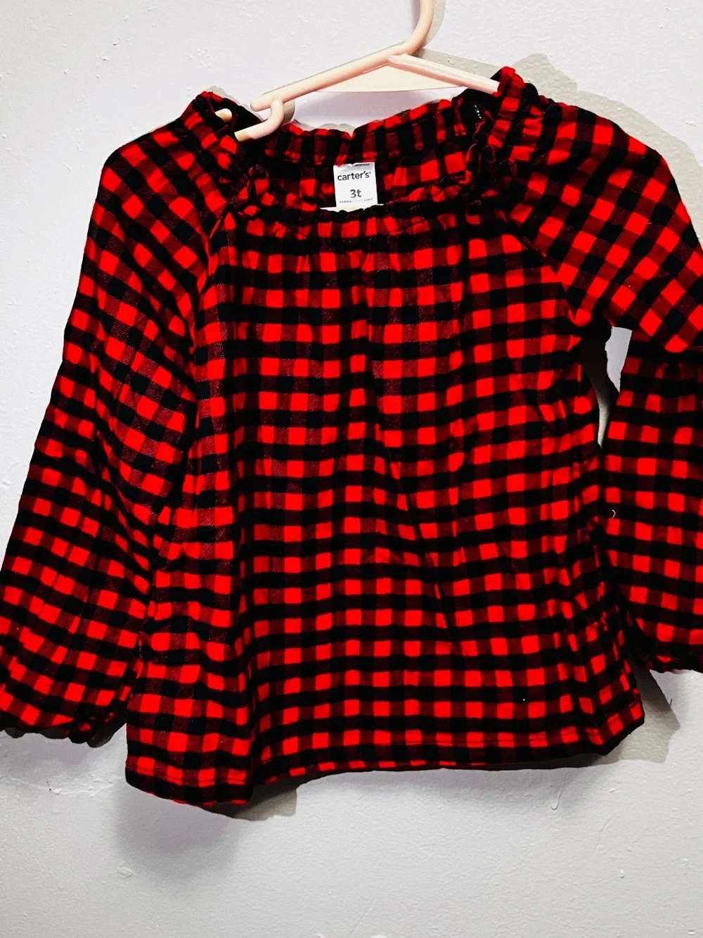 Carter's Red & Black Buffalo Plaid Long Sleeve Top